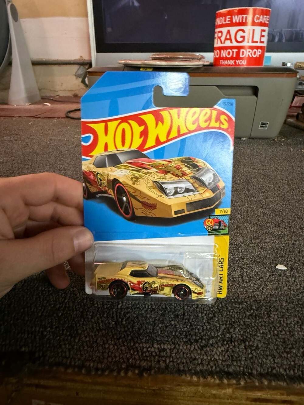 Hot Wheels '76 Greenwood Corvette HW Art Cars 7/10 Gold Dragon